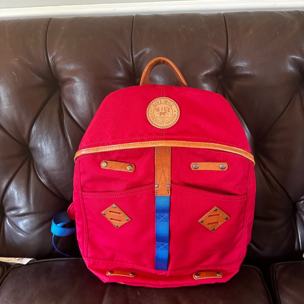 Will Leather Goods Back Pack Red and Blue